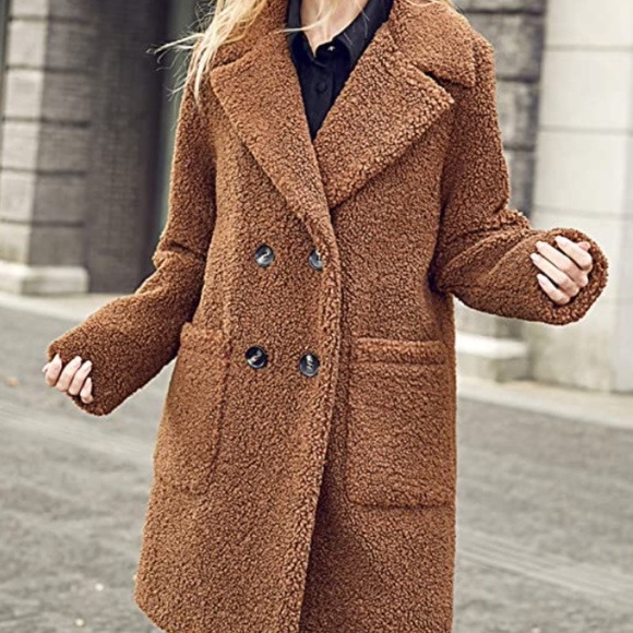 Brown Fluffy Teddy Jacket - Picture 4 of 4